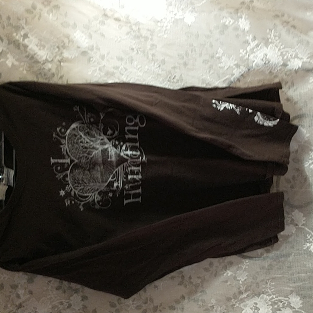 NWOT Gildan graphic brown long sleeve tee "I love hunting" sz M ultra cotton